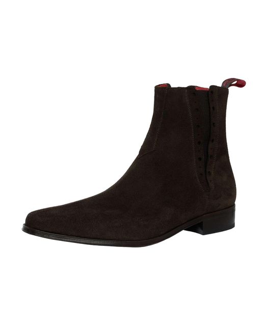 Jeffery West Black Suede Chelsea Boots for men