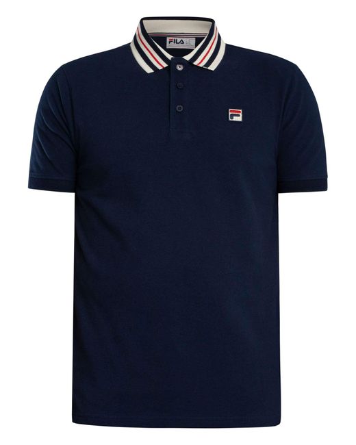 Fila Blue Achille Heritage Tape Basic Polo Shirt for men