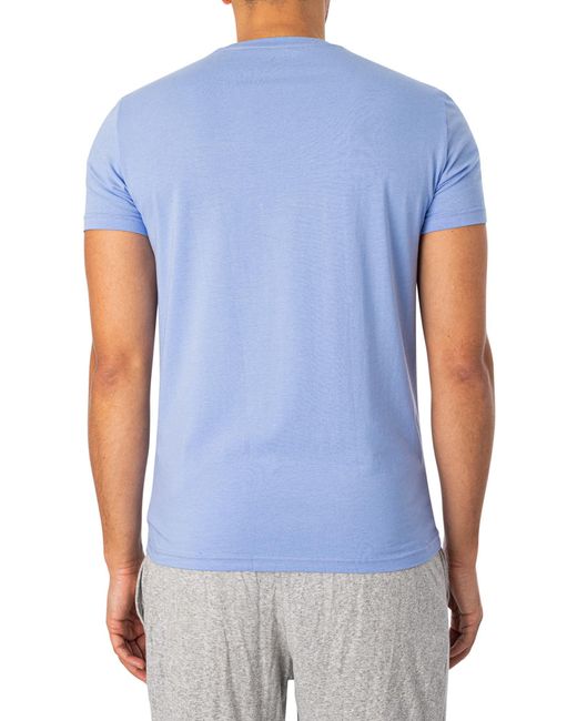 Emporio Armani Blue 2 Pack Lounge Crew T-shirts for men