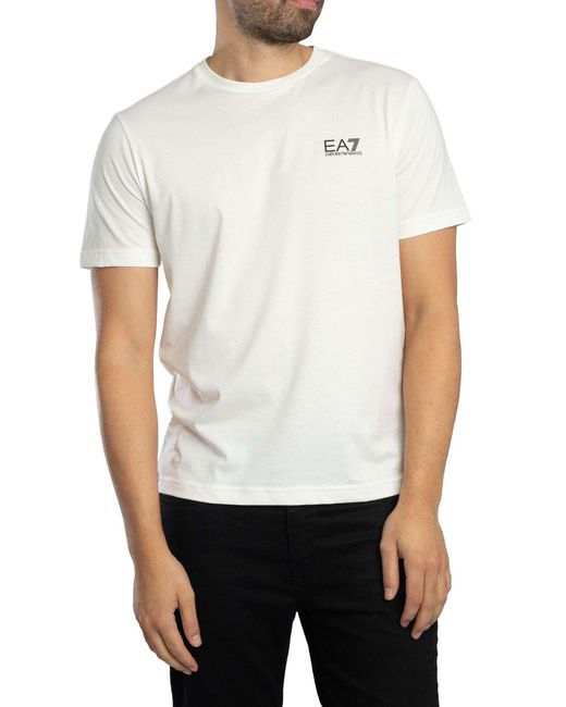 EA7 White Chest Logo T-shirt for men