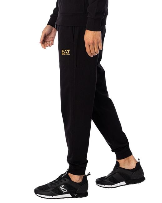 EA7 Black Logo Zip Through Tracksuit for men