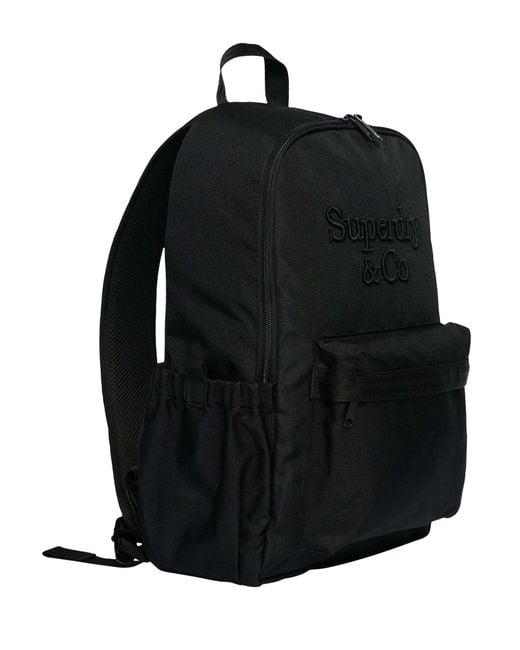 Superdry Black Company Logo Backpack for men