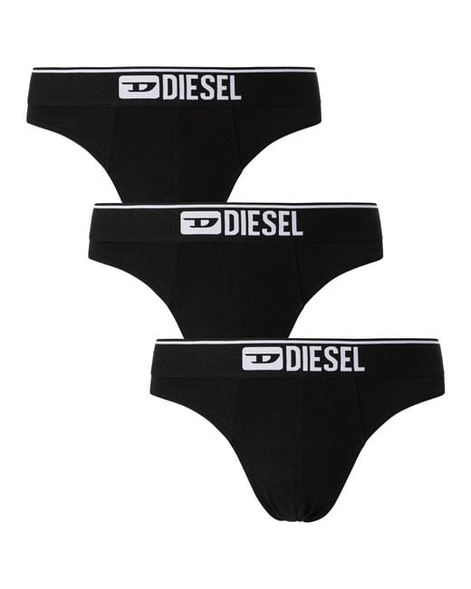 DIESEL Black 3 Pack String Thongs for men