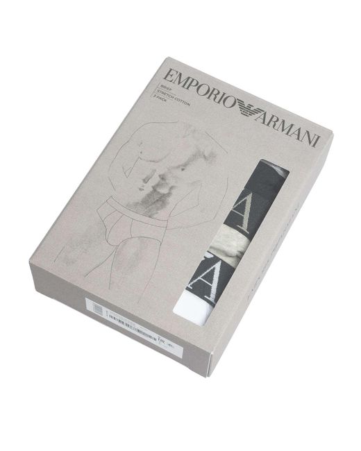 Emporio Armani Black 3 Pack Briefs for men