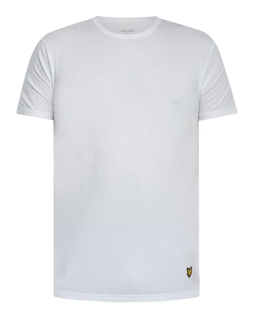 Lyle & Scott White 5 Pack Basic Lounge T-shirt for men