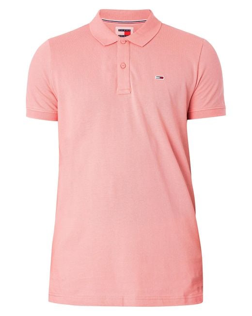 Tommy Hilfiger Pink Slim Placket Polo Shirt for men