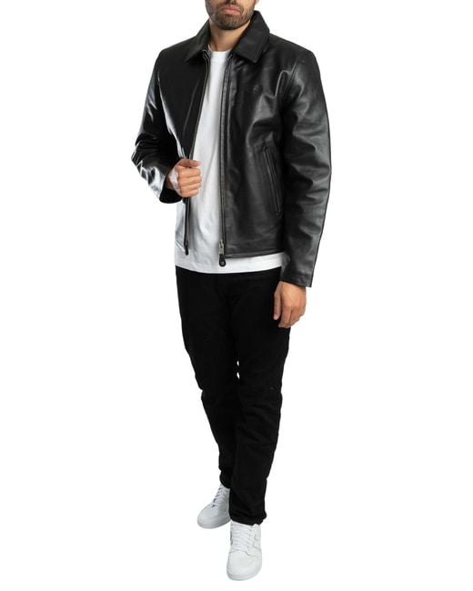 Schott Nyc Black Lc5100 Leather Jacket for men