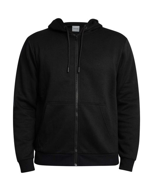 Jack & Jones Black Bradley Zip Hoodie for men