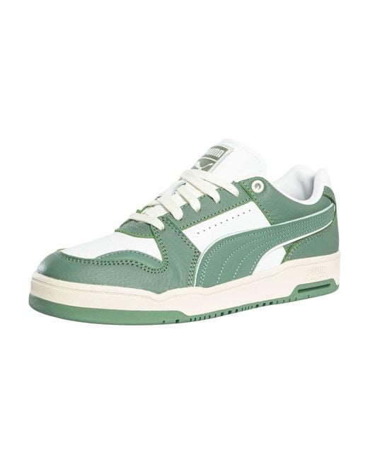 PUMA Green Slipstream Lo Vintage Leather Trainers for men
