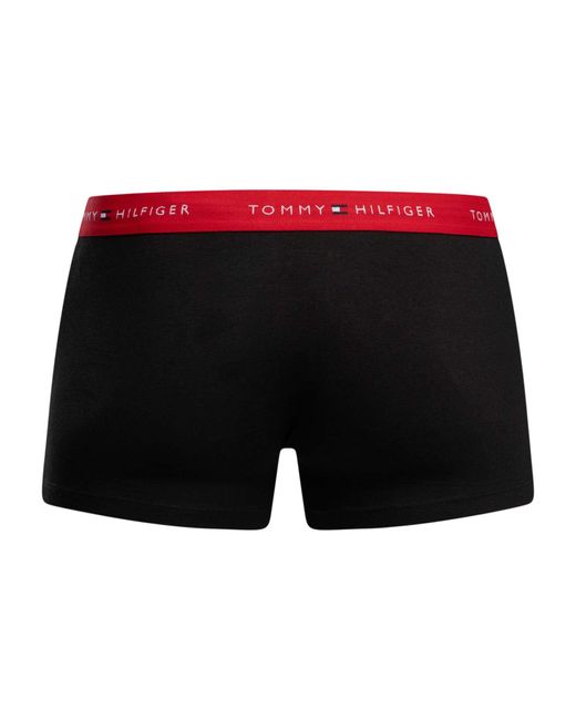 Tommy Hilfiger Black 3 Pack Signature Cotton Essentials Trunks for men