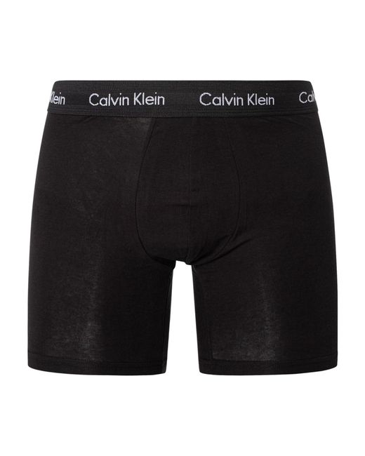 Calvin Klein Black 5 Pack Cotton Stretch Boxer Briefs for men