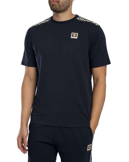 Aquascutum Blue Insert Lamina T-shirt for men