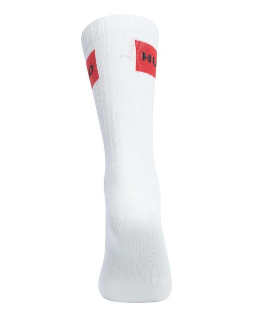 HUGO White 3 Pack Label Quarter Socks for men