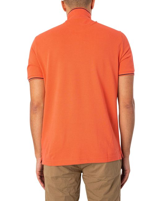 Gant Orange Tipping Pique Polo Shirt for men