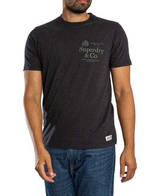 Superdry Black 1954 Company Relaxed T-shirt for men