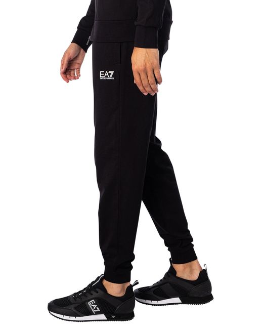 EA7 Black Chest Logo Zip Tracksuit for men