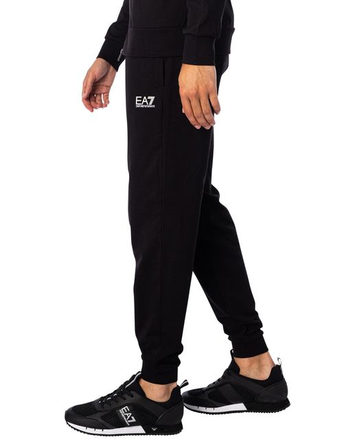 EA7 Black Chest Logo Zip Tracksuit for men