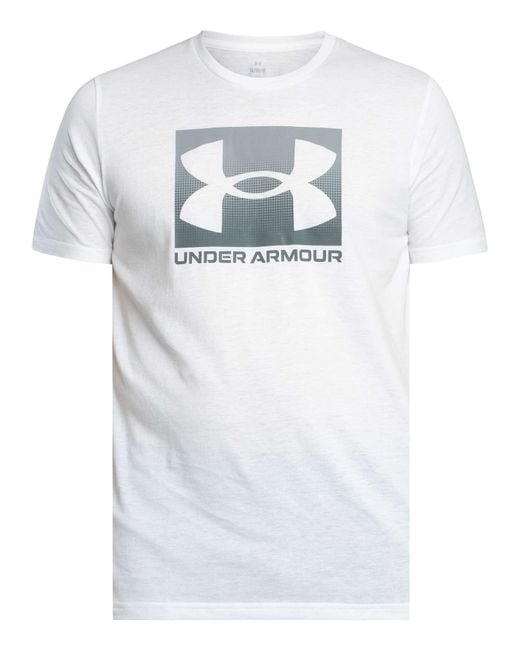 Under Armour White Loose Boxed Sports Graphic T-shirt for men