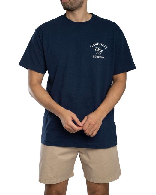 Carhartt Blue Eightynine Back Graphic T-shirt for men