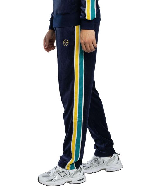 Sergio Tacchini Blue Monte Velour Track Joggers for men