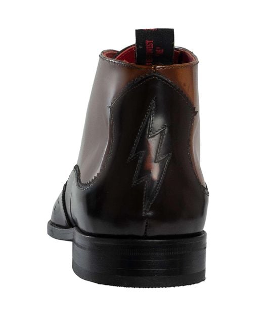 Jeffery West Brown Brogue Leather Boots for men