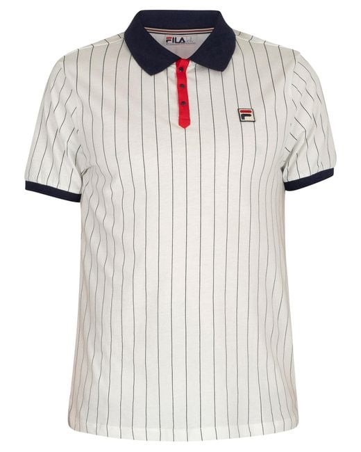 Fila Bb1 Classic Vintage Striped Polo Shirt in White for Men | Lyst