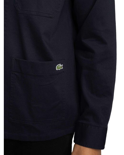 Lacoste Blue Cotton Overshirt Jacket for men