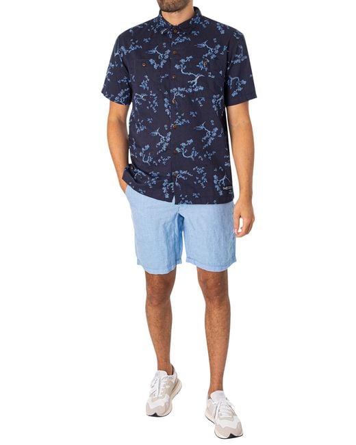Superdry Blue Short Sleeved Beach Shirt for men
