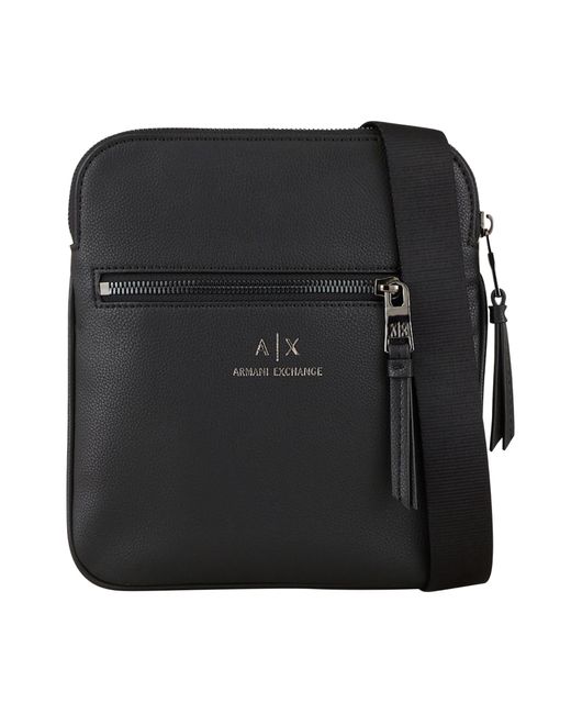 Armani Exchange Black Crossbody Flat Bag for men