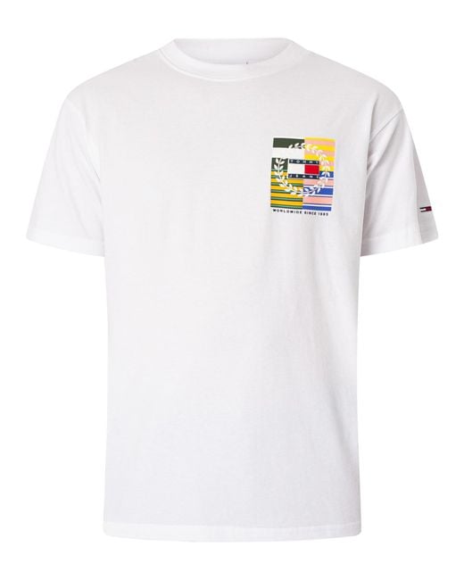 Tommy Hilfiger White Relaxed Flag T-shirt for men