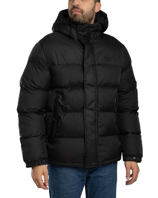 Superdry Black Hooded Tech Padded Jacket for men