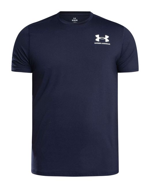 Under Armour Blue Heatgear Fitted Logo T-shirt for men