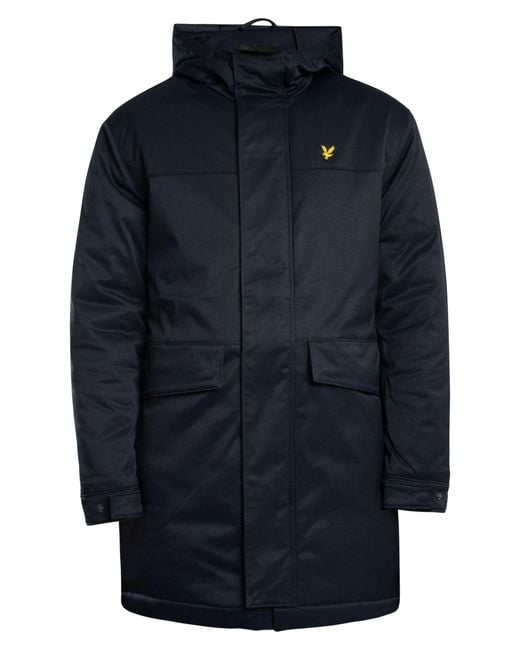 Lyle & Scott Blue Padded Parka Jacket for men