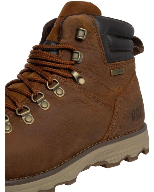 Caterpillar Brown Sire Waterproof Leather Boots for men