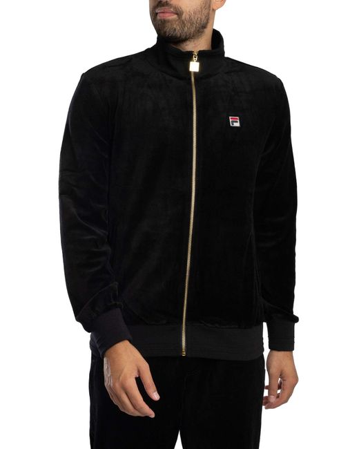 Fila Black Nero Velour Track Jacket for men