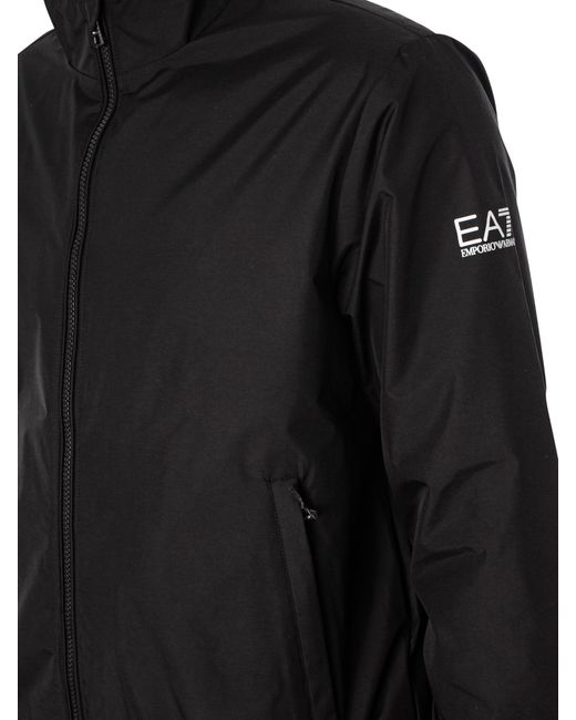 EA7 Black Sleeve Logo Bomber Jacket for men