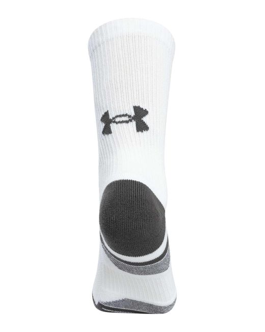 Under Armour White 3 Pack Performance Tech Crew Socks for men