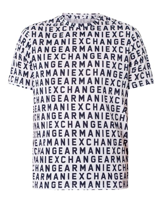 Armani Exchange White Branded Pattern T-shirt for men