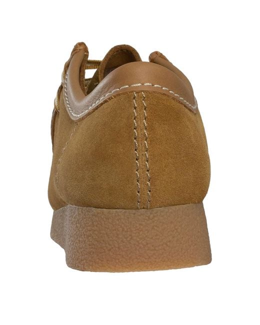 Clarks Brown Wallabee Evo Suede Shoes for men