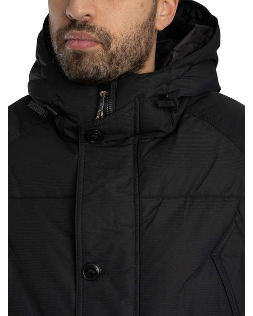 Superdry Black Expedition Puffer Parka Jacket for men
