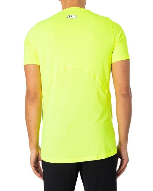 Under Armour Heatgear Fitted Short Sleeve T-shirt in Yellow for