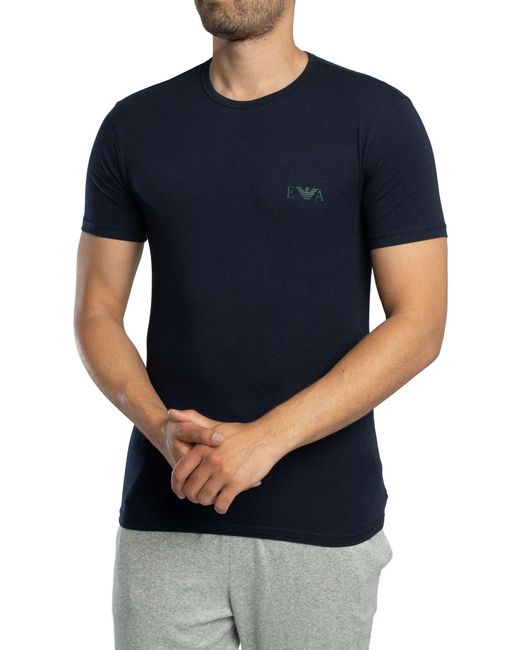 Emporio Armani Green 2 Pack Lounge Crew Neck Fitted T-shirt for men