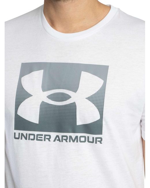 Under Armour White Loose Boxed Sports Graphic T-shirt for men