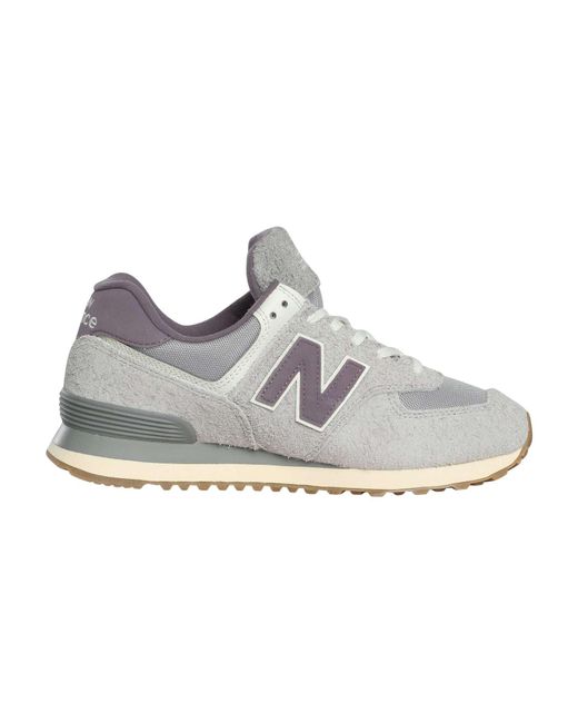 New Balance White 574 Suede Trainers for men