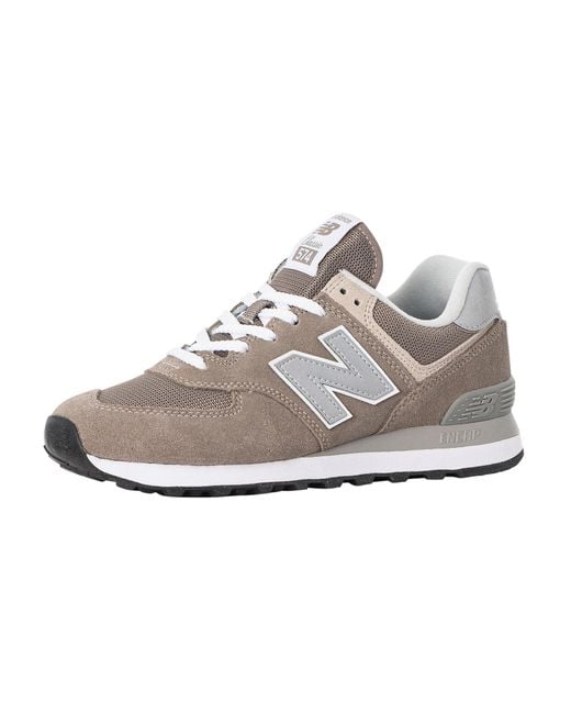 New Balance White 574 Classic Suede Trainers for men