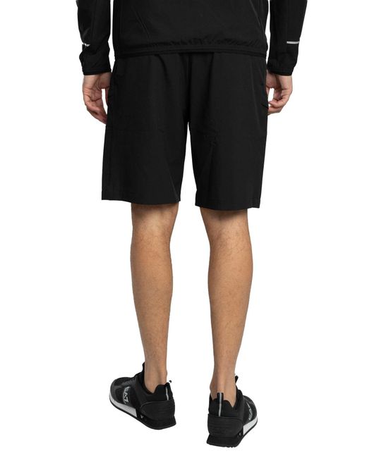EA7 Black Lightweight Cargo Shorts for men