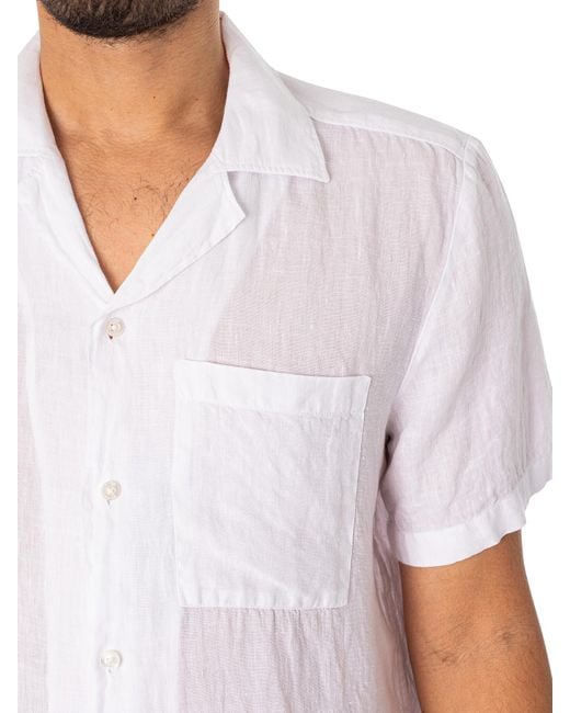 HUGO White Ellino Short Sleeved Shirt for men