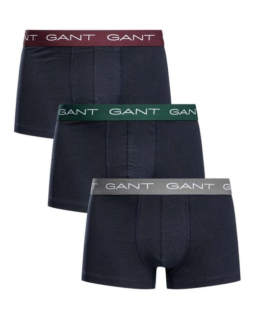 Gant Blue 3 Pack Trunks for men