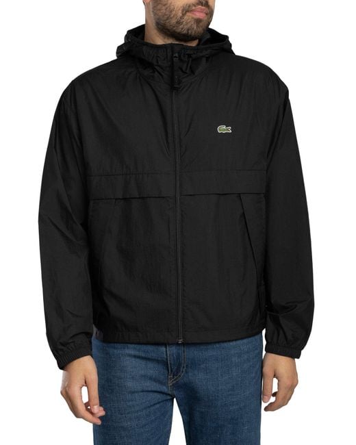 Lacoste Black Lightweight Logo Jacket for men