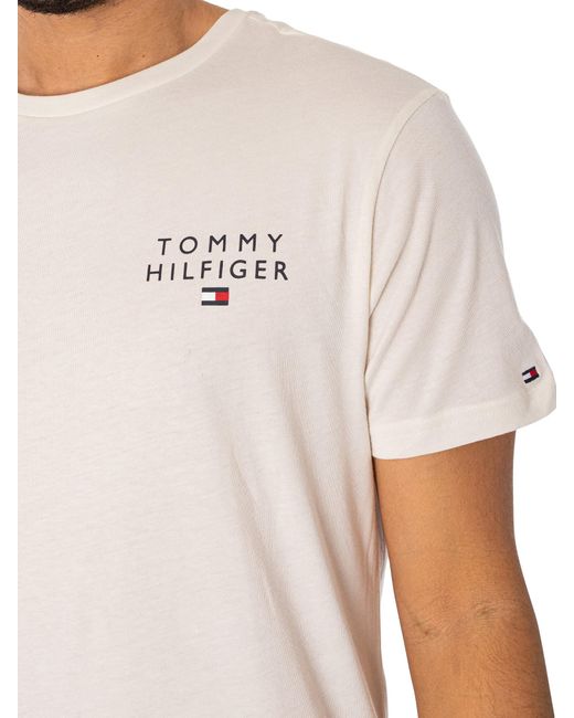 Tommy Hilfiger White Lounge Chest Logo T-shirt for men